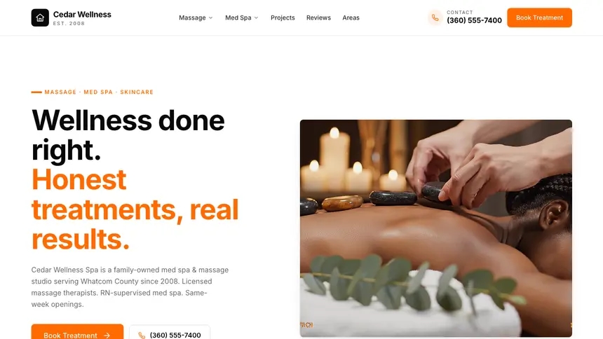 Massage & Med Spa Designer Flexible demo website thumbnail