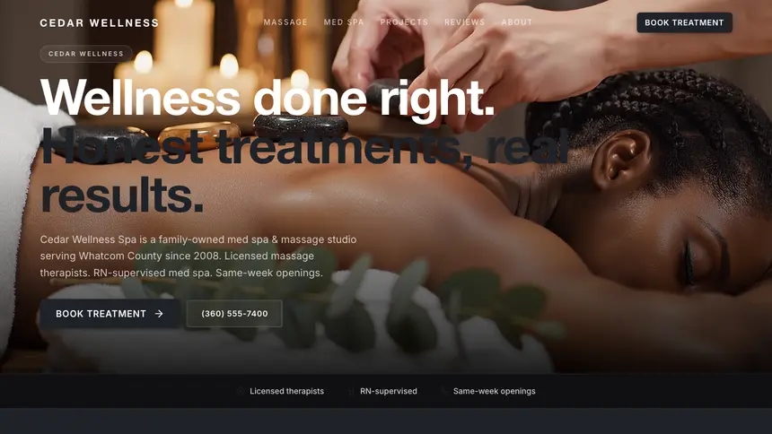 Massage & Med Spa Stark Minimal demo website thumbnail