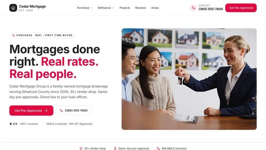 Mortgage Warm Hospitality demo website thumbnail