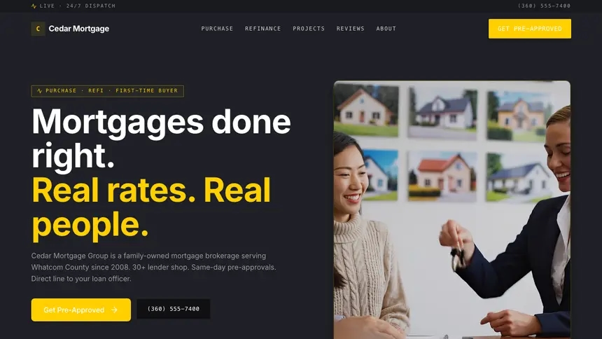 Mortgage Bold Contrast demo website thumbnail