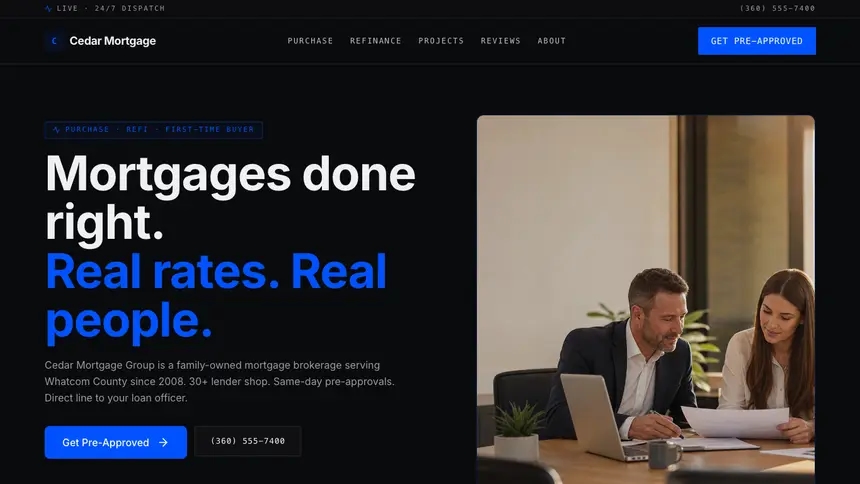 Mortgage Trusted Finance demo website thumbnail