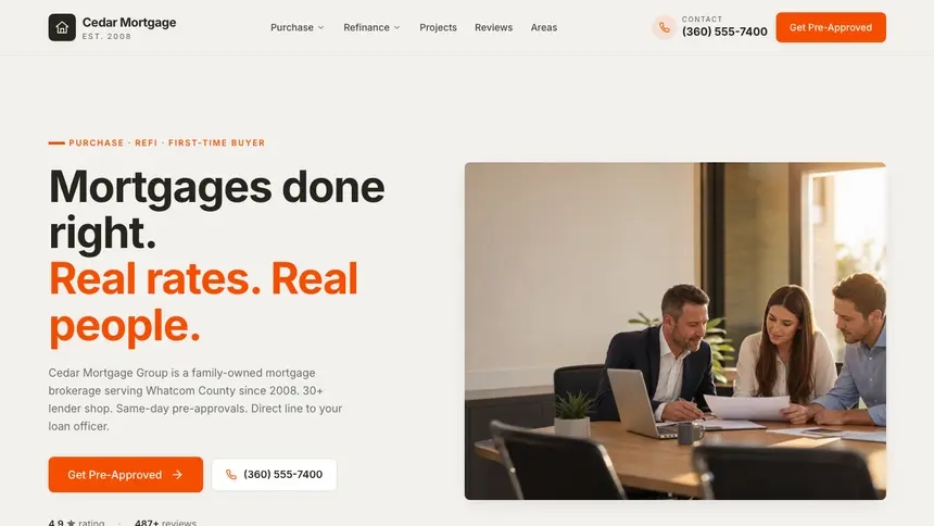 Mortgage Focused Dark demo website thumbnail