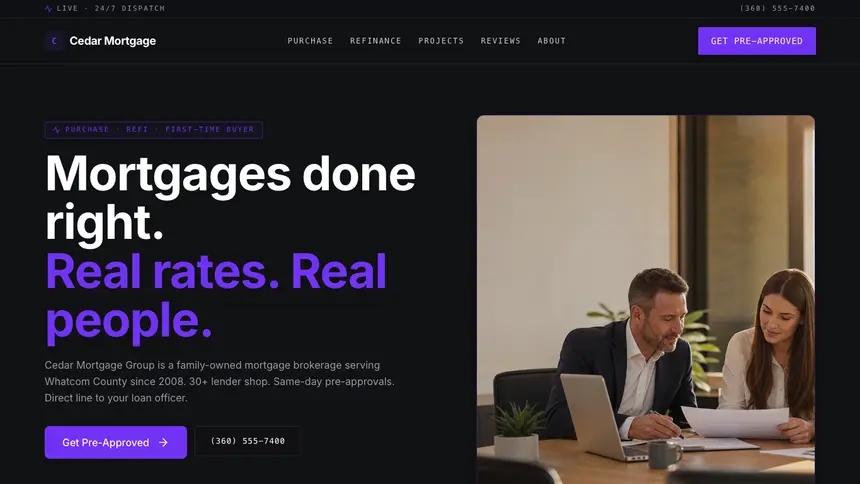 Mortgage Deep Contrast demo website thumbnail