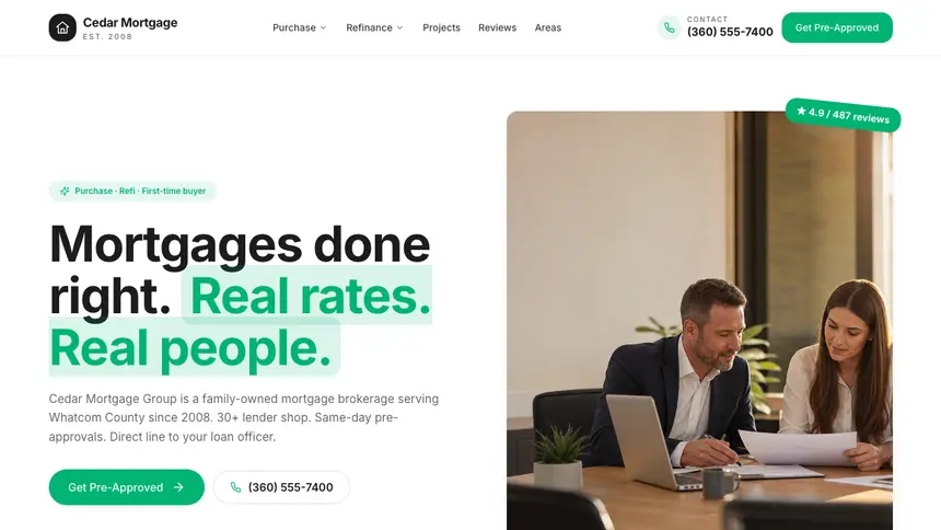 Mortgage Open Canvas demo website thumbnail