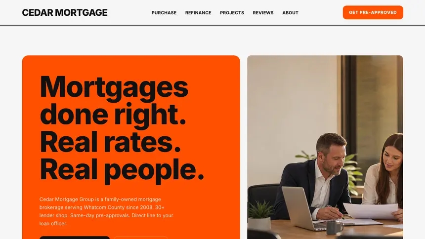 Mortgage Bold Motion demo website thumbnail