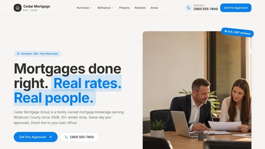 Mortgage Clean Editorial demo website thumbnail