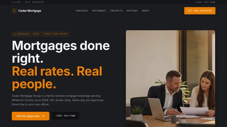 Mortgage Modern Finance demo website thumbnail