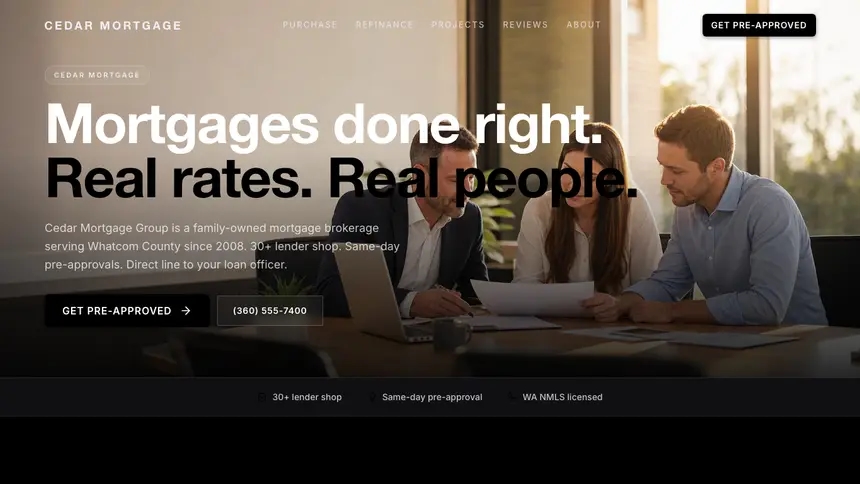 Mortgage High Contrast demo website thumbnail