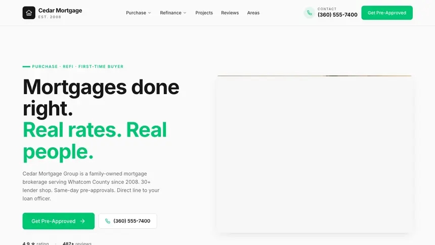 Mortgage Modern Green demo website thumbnail