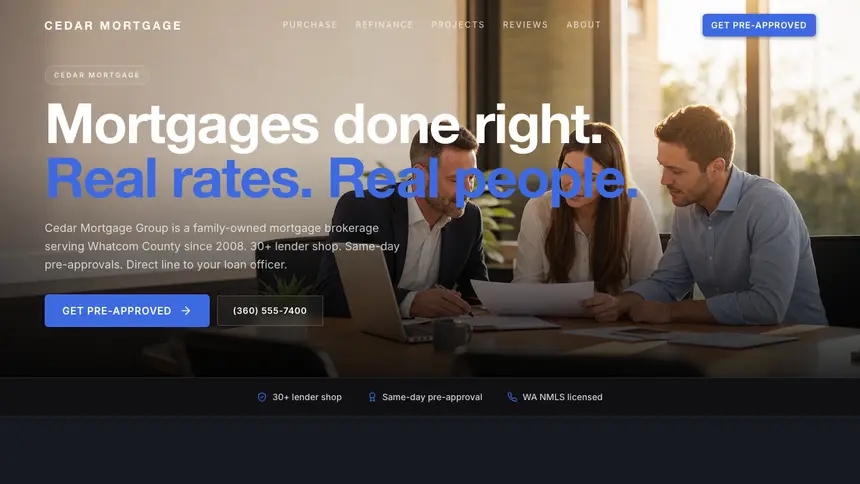 Mortgage Futuristic Minimal demo website thumbnail