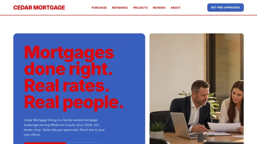 Mortgage Confident Telecom demo website thumbnail