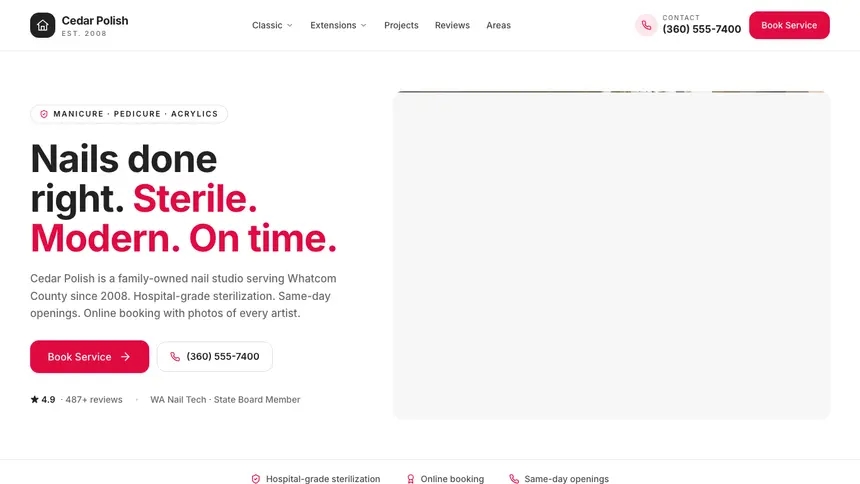 Nail Salon Warm Hospitality demo website thumbnail
