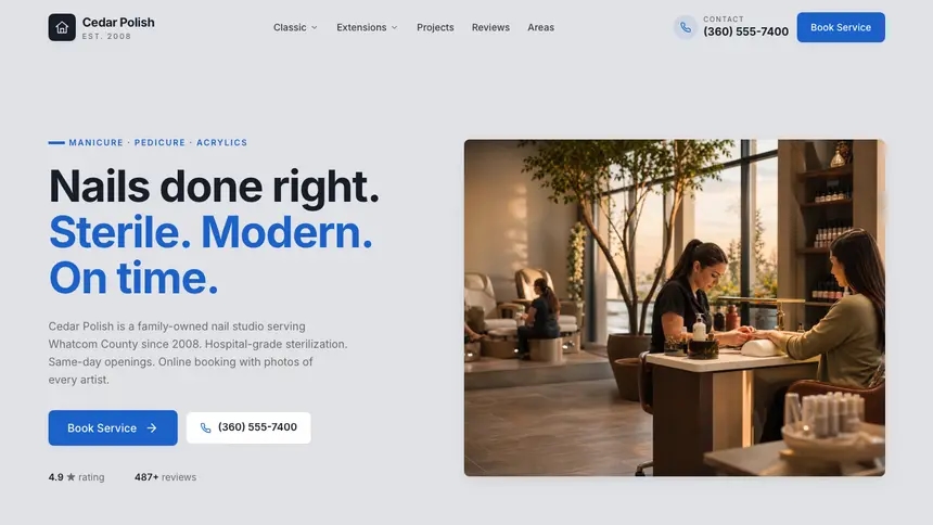 Nail Salon Structured Grid demo website thumbnail