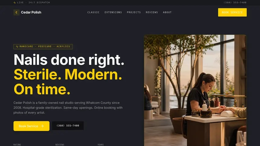 Nail Salon Bold Contrast demo website thumbnail