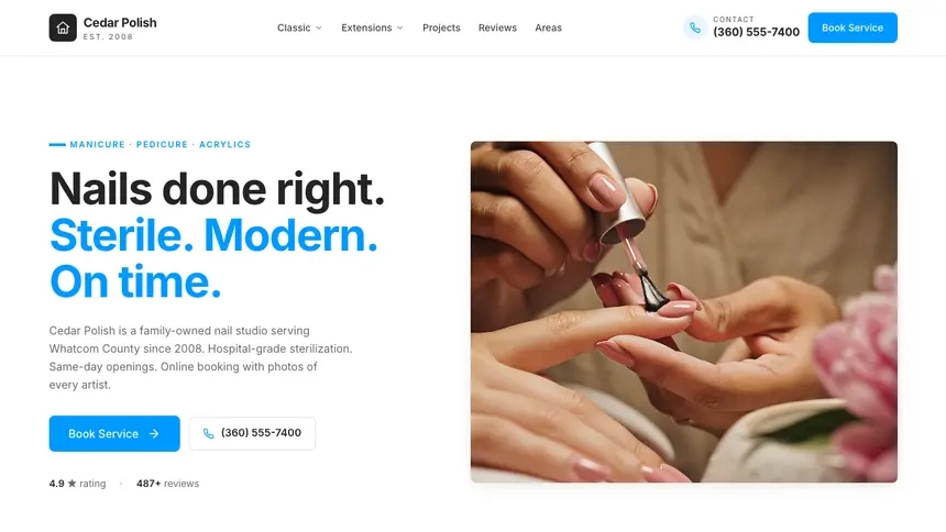 Nail Salon Clean Scheduler demo website thumbnail