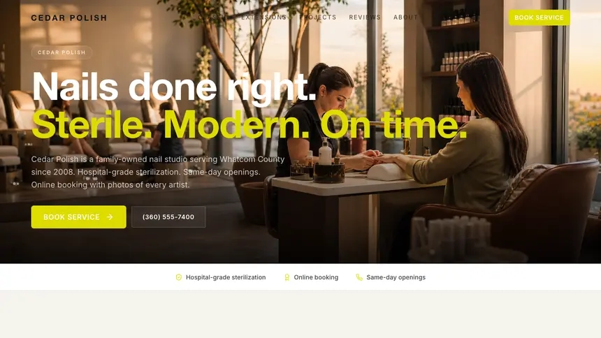 Nail Salon Soft Editorial demo website thumbnail