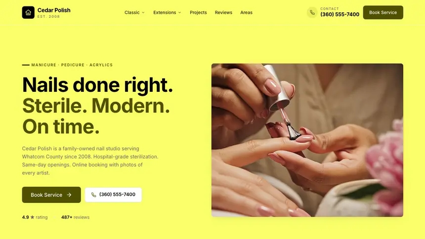 Nail Salon Data Clarity demo website thumbnail