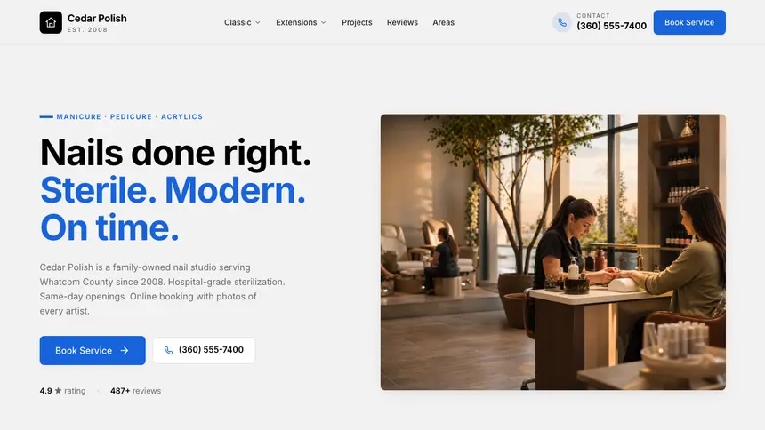 Nail Salon Calm Professional demo website thumbnail