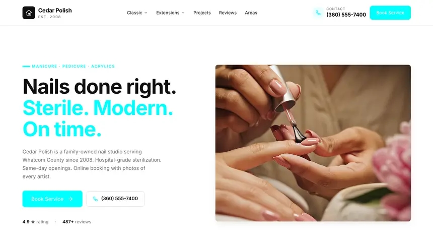 Nail Salon Modular Clean demo website thumbnail