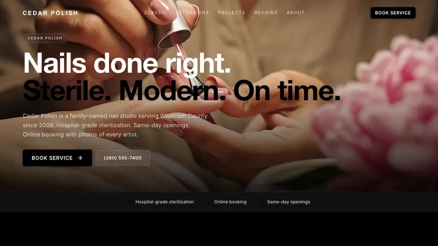 Nail Salon Expressive Modern demo website thumbnail