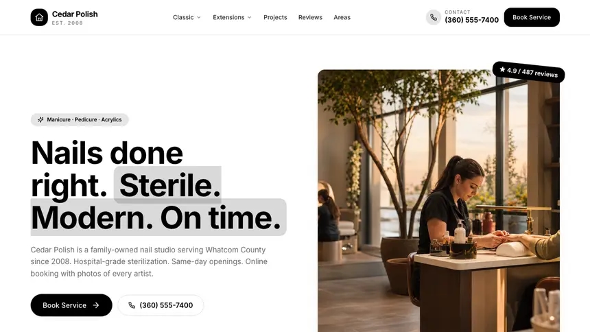 Nail Salon Playful Creative demo website thumbnail