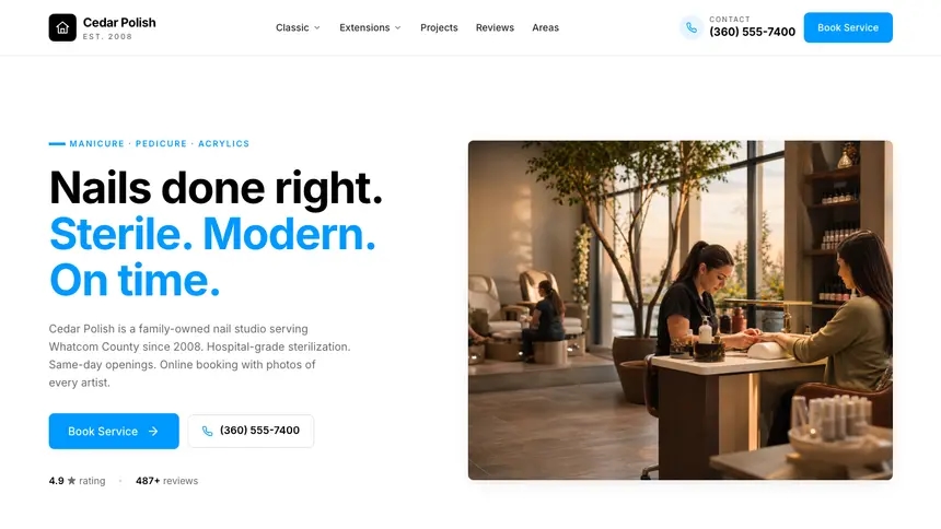 Nail Salon Motion Forward demo website thumbnail