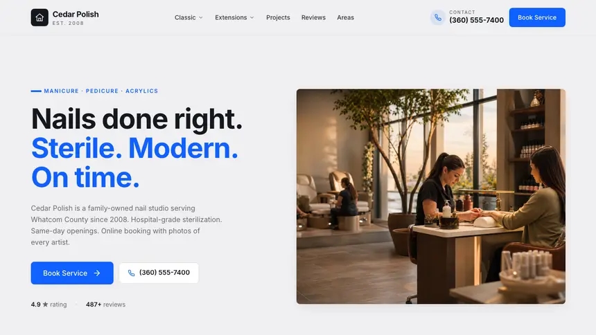 Nail Salon Technical Trust demo website thumbnail