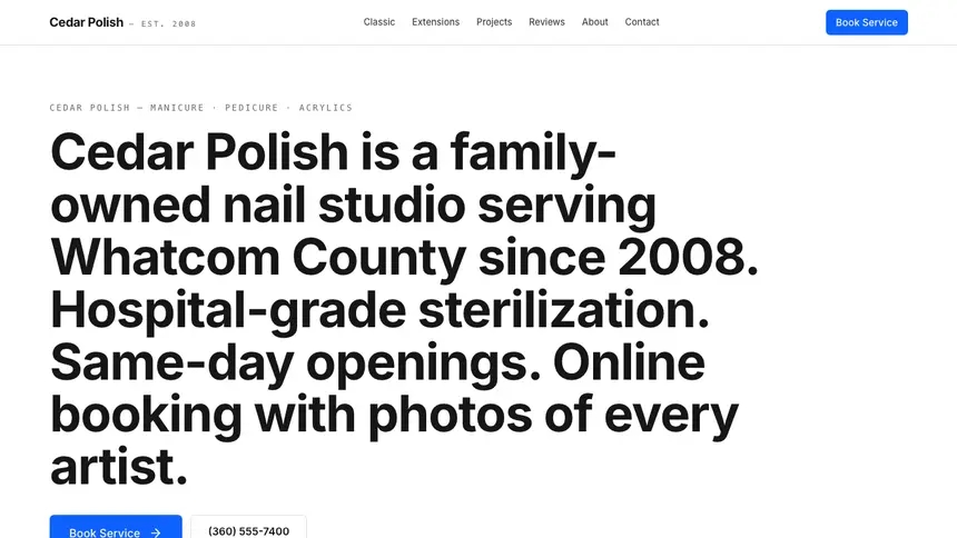 Nail Salon Enterprise Classic demo website thumbnail