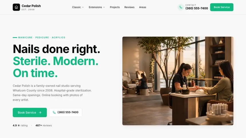 Nail Salon Sleek Minimal demo website thumbnail