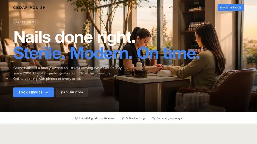 Nail Salon Soft Inviting demo website thumbnail