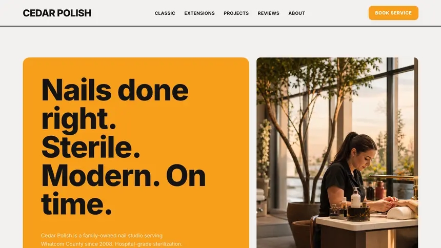 Nail Salon Confident Brand demo website thumbnail