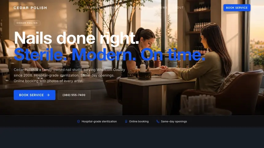 Nail Salon Compact Modern demo website thumbnail
