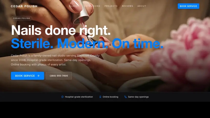 Nail Salon Sharp Tech demo website thumbnail