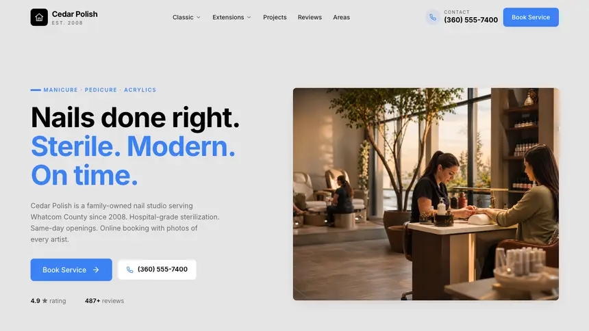 Nail Salon Friendly Minimal demo website thumbnail