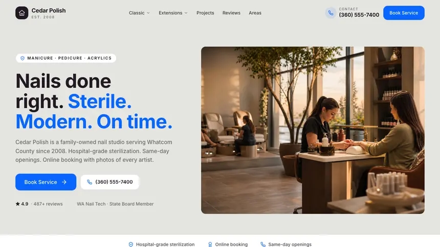 Nail Salon Visual Discovery demo website thumbnail