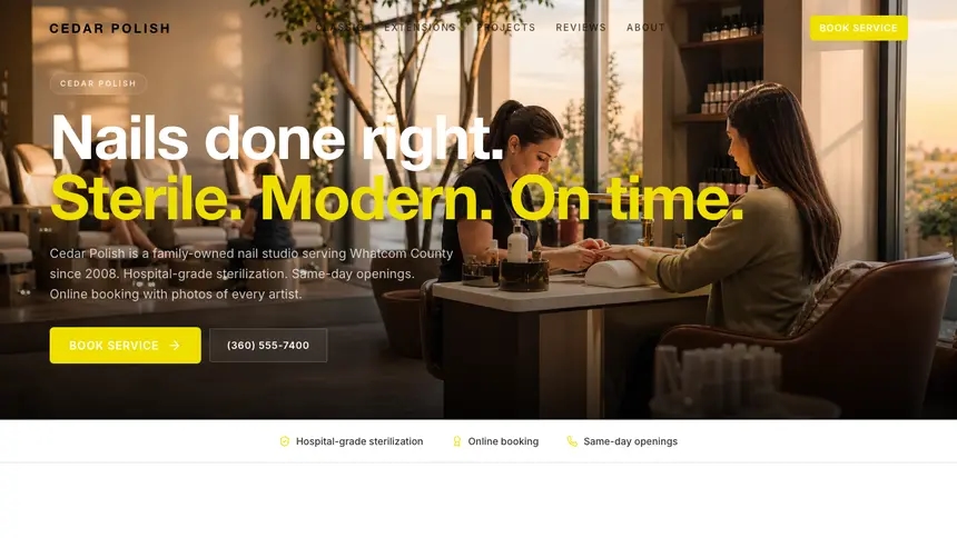 Nail Salon Modern European demo website thumbnail