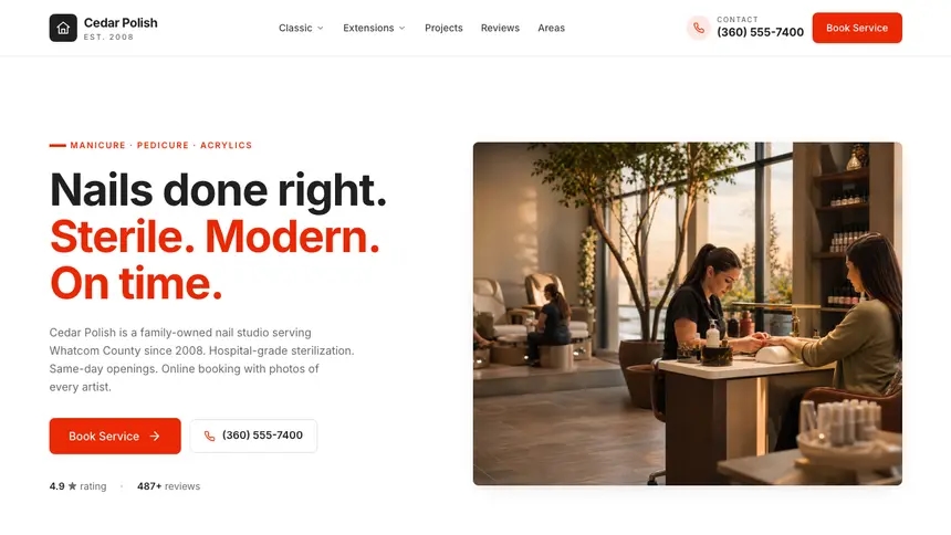 Nail Salon Technical Clean demo website thumbnail