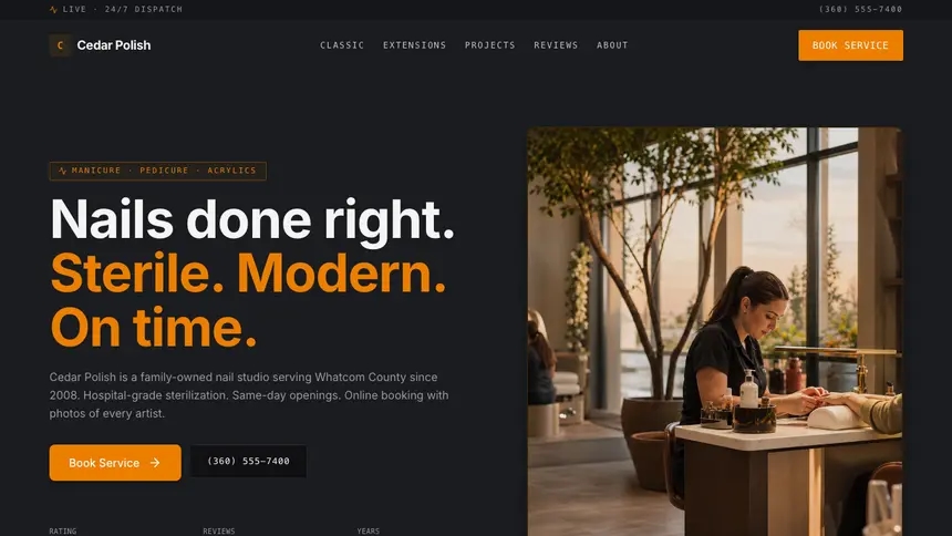Nail Salon Modern Finance demo website thumbnail
