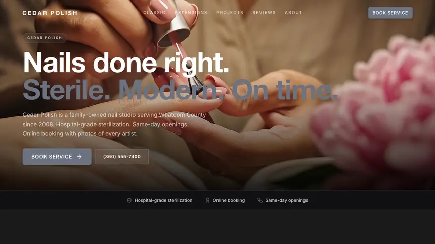 Nail Salon Creative Studio demo website thumbnail