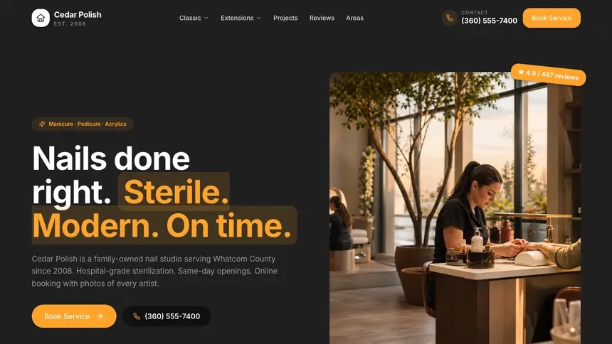 Nail Salon Vibrant Media demo website thumbnail
