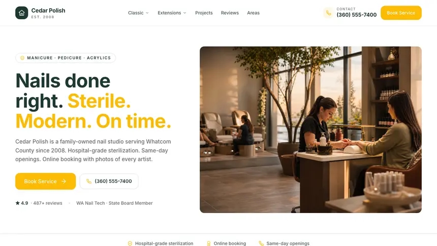 Nail Salon Warm Retail demo website thumbnail