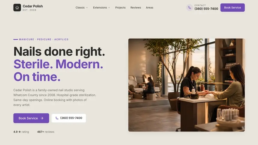 Nail Salon Sleek Premium demo website thumbnail