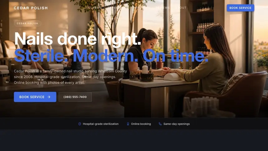 Nail Salon Futuristic Minimal demo website thumbnail