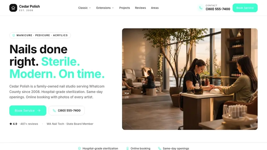 Nail Salon Editorial Media demo website thumbnail