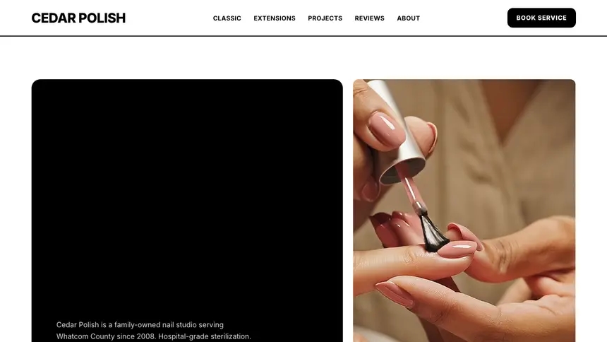 Nail Salon Bold Utility demo website thumbnail