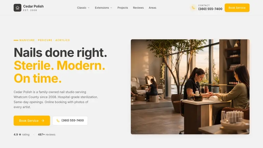 Nail Salon Energetic Tech demo website thumbnail