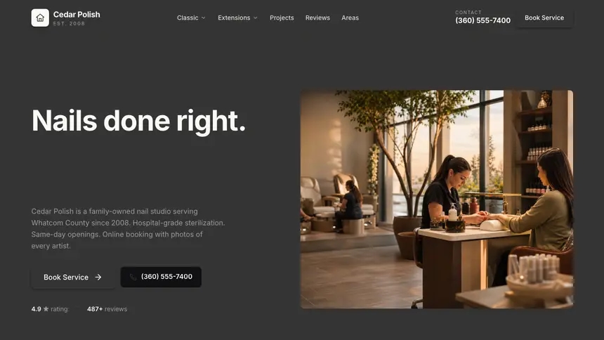 Nail Salon Fast Utility demo website thumbnail