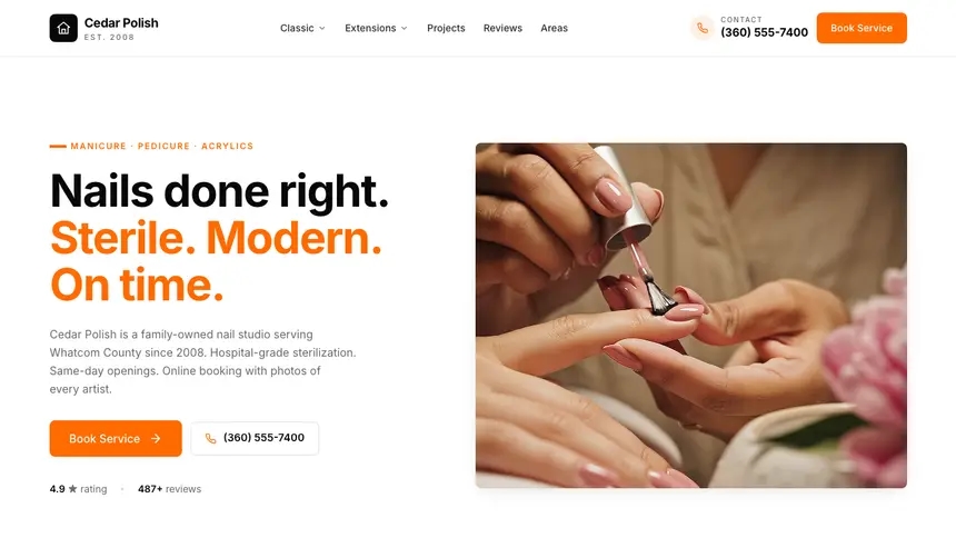 Nail Salon Designer Flexible demo website thumbnail