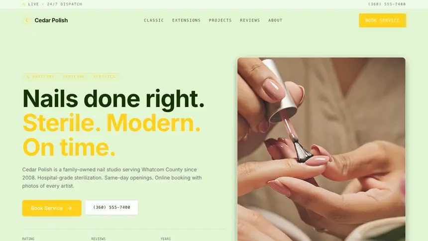 Nail Salon Bright Finance demo website thumbnail