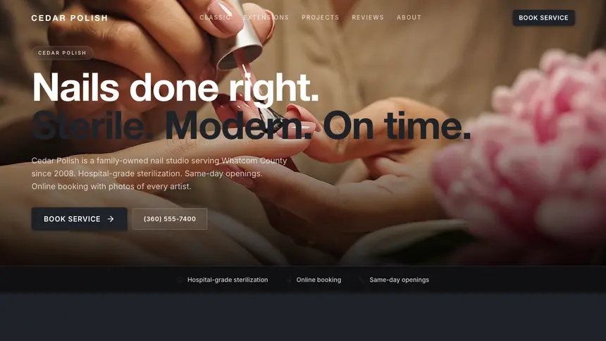 Nail Salon Stark Minimal demo website thumbnail